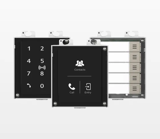 DS3 2-Module Touch Keypad Door Station - Flush Mount - Black